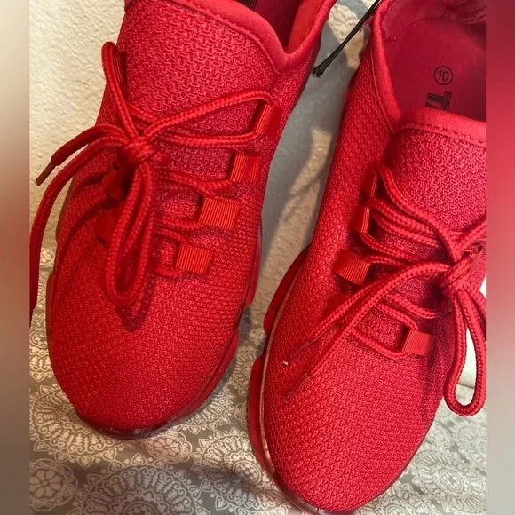 Taxi~NWT~Aries~Red~Breathable Mesh Textile~Lace-Up~Athletic Sneaker Shoe~Size 10 - Picture 4 of 13